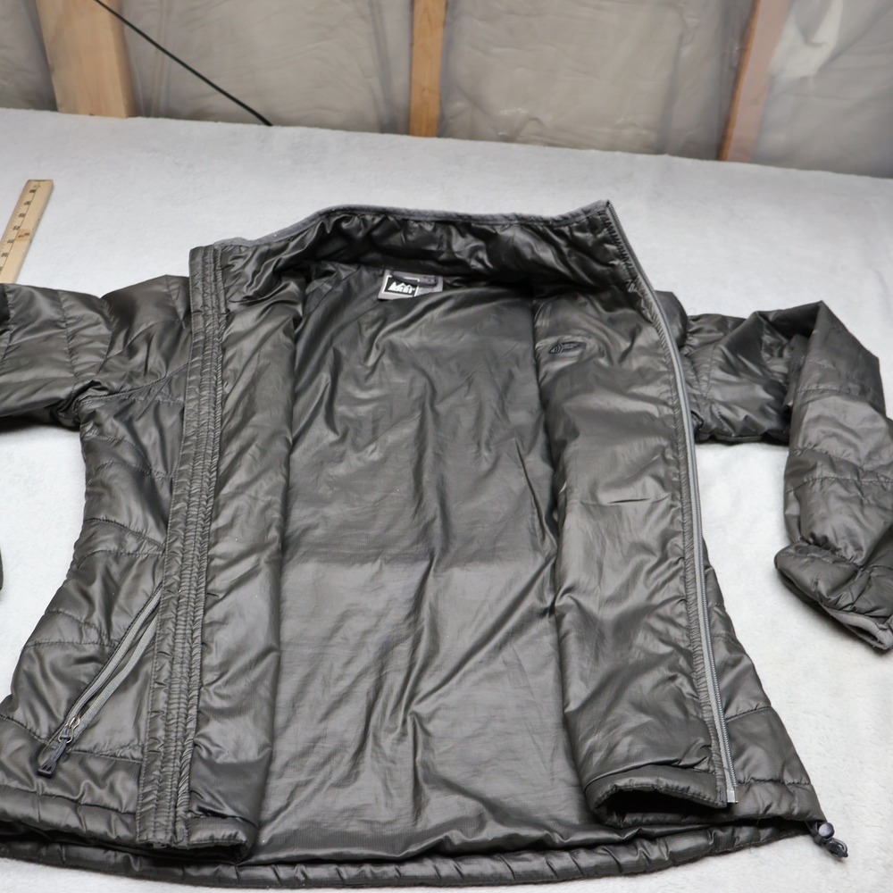 REI Jacket Womens Medium Black Insulated Full Zip Light Pack Quilted Puffer Snow - Picture 5 of 13